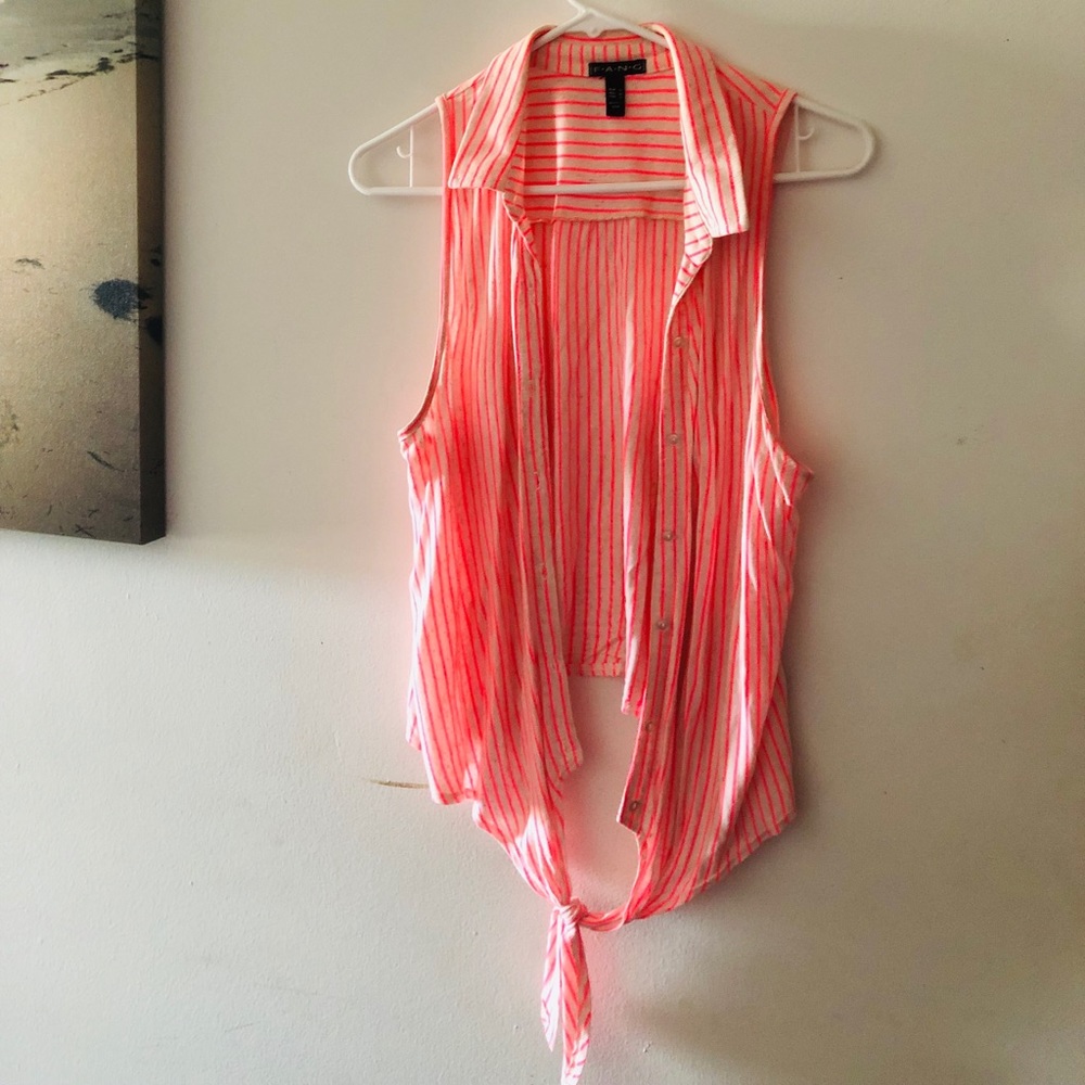 Pink & White Striped Blouse